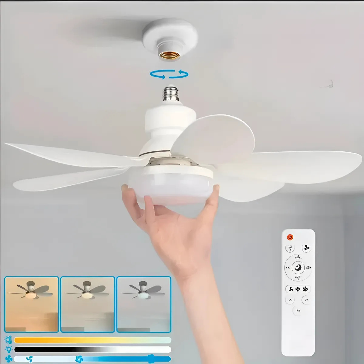 Ventilador de Teto com Luz LED E27